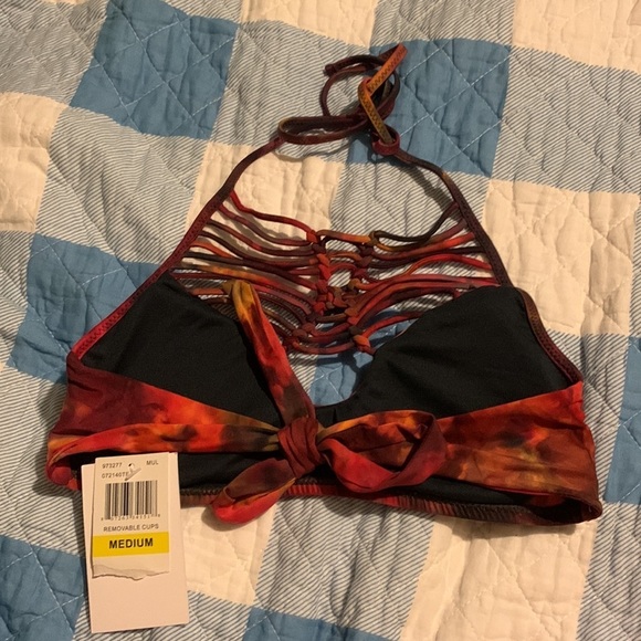 NWT Becca by Rebecca Virtue Electric Current Multicolor Macrame Halter Top - Picture 7 of 12